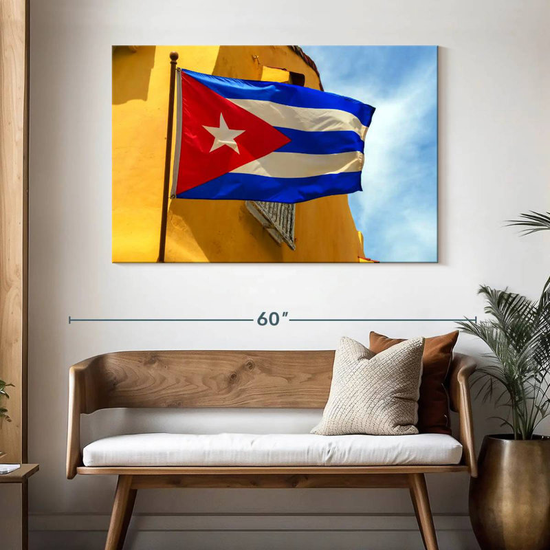 Borges Wavy Cuban Flag, 32" H x 48" W