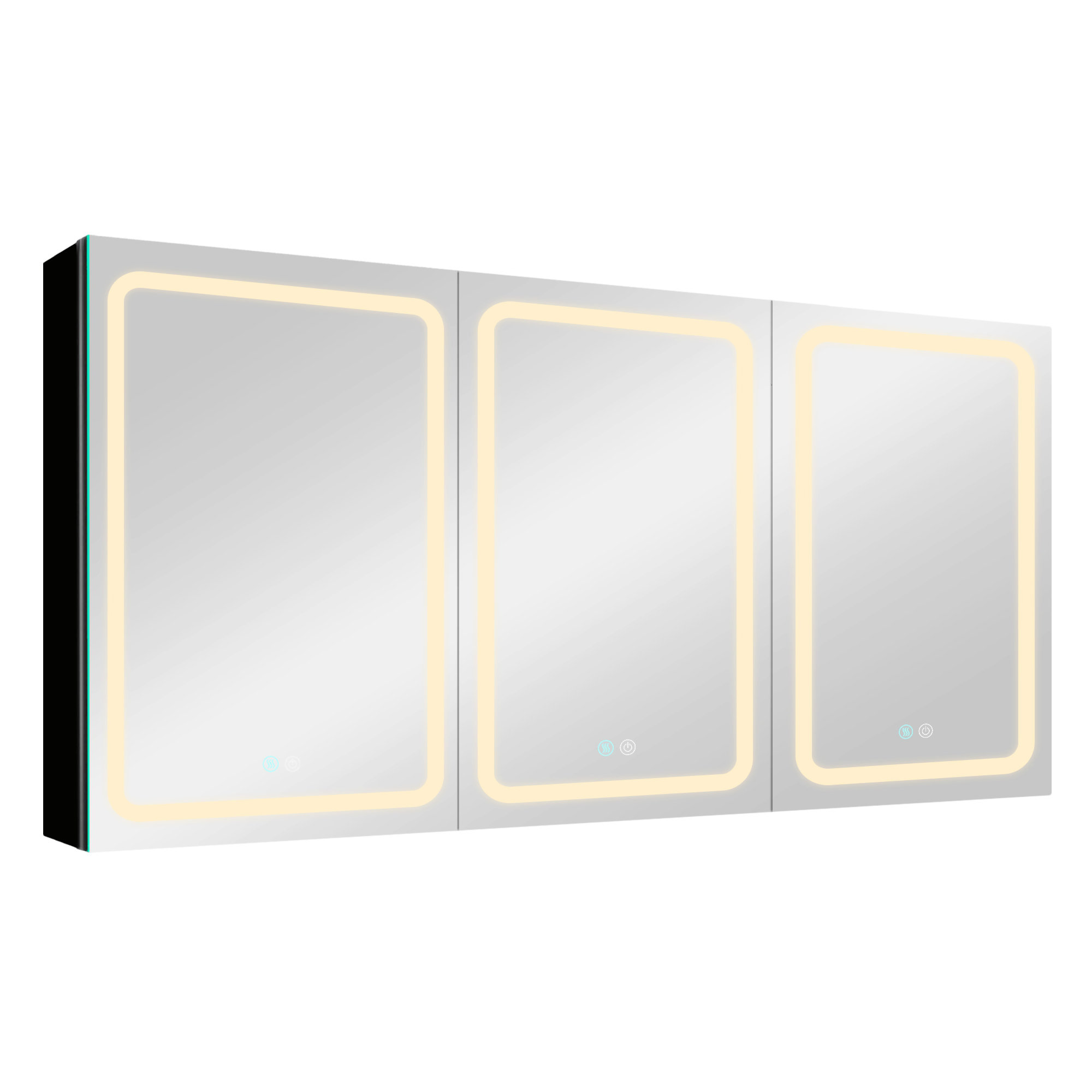 Beyong 60X30 Inch LED Bathroom Medicine Cabinet Surface Mount Double Door Lighted Medicine ...