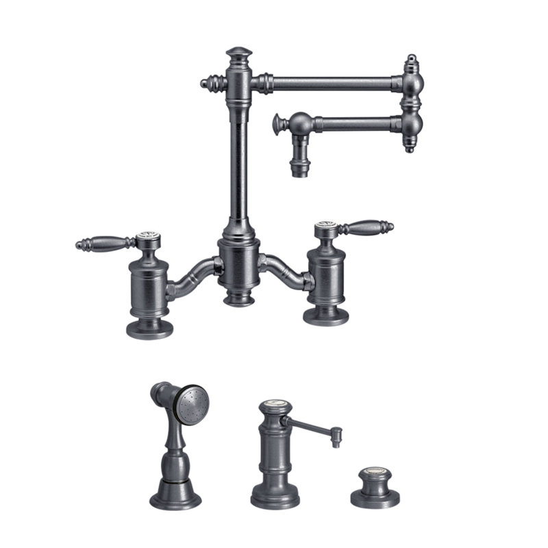 Towson Bridge Faucet - 12" Articulated Spout, Black-Oil Rubbed Bronze