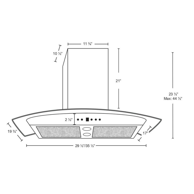 Cyclone 30" 450 CFM Ducted (Vented) Wall Range Hood with Mesh Filter