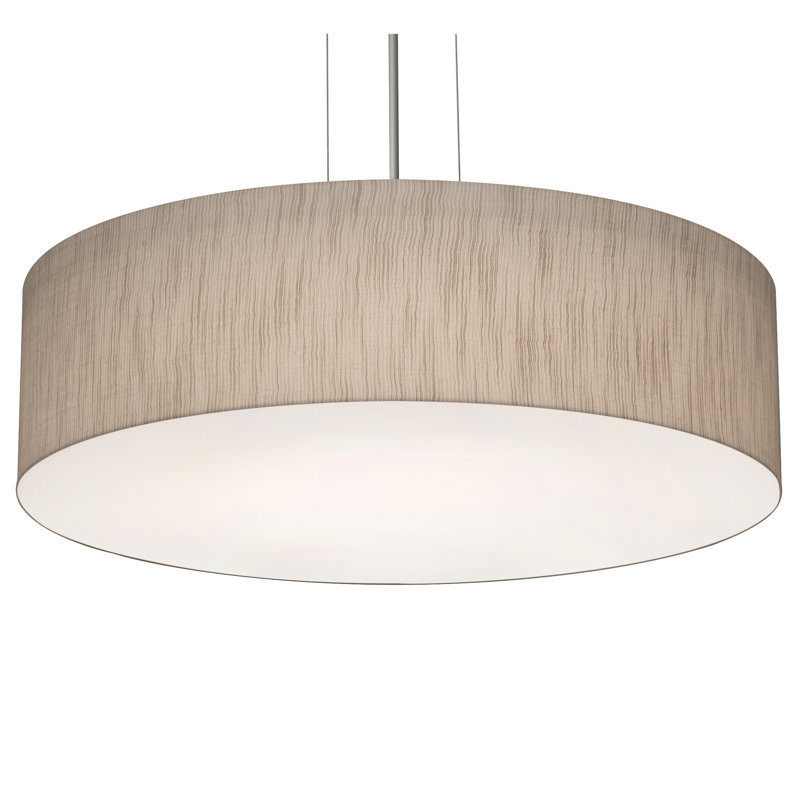 Luminaire suspendu tambour 3 lumières Kley, H 5,5 po x l 19,25 po x P 19,25 po, Jute