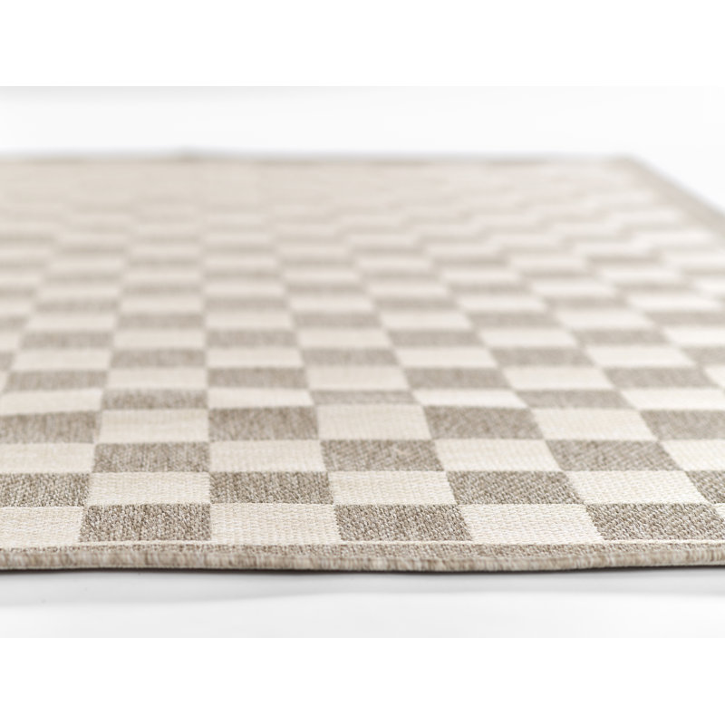 Erin Gates by Momeni Saybrook Check Gray Indoor / Outdoor Area Rug, Rectangle 8' x 10', Gray