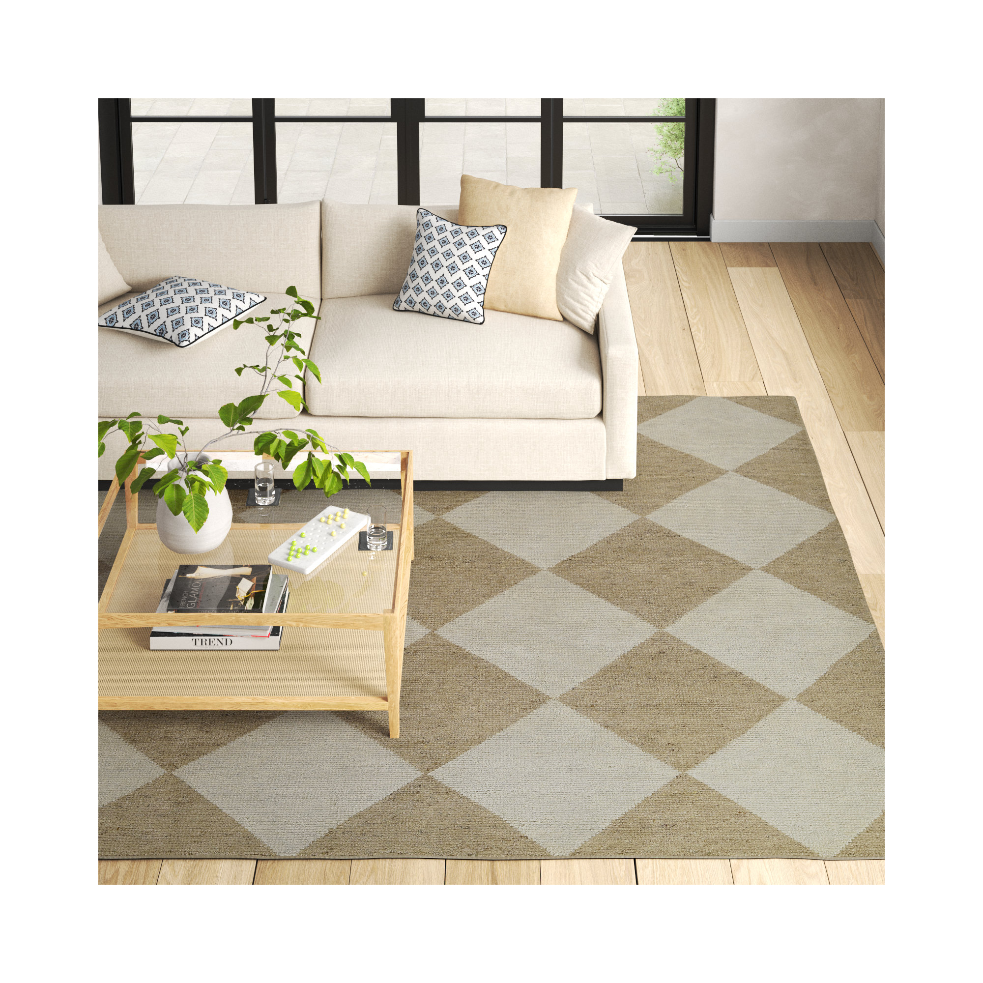 Winnie Handmade Wool Beige/Tan Rug, Rectangle 9' X 12'