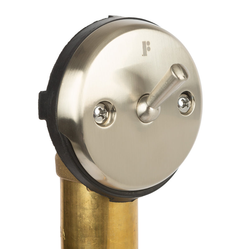Trip Lever Leg Tub Drain with Overflow, Satin Nickel