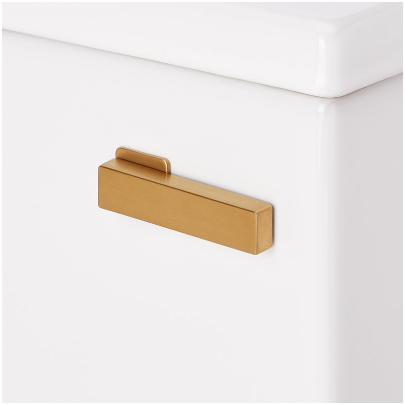 Lavrik Two-Piece Skirted Elongated Toilet with Reversible Tank - Brushed Gold Handle, Brushed Gold