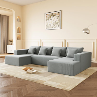 Canapé modulaire en velours côtelé doux et confortable
