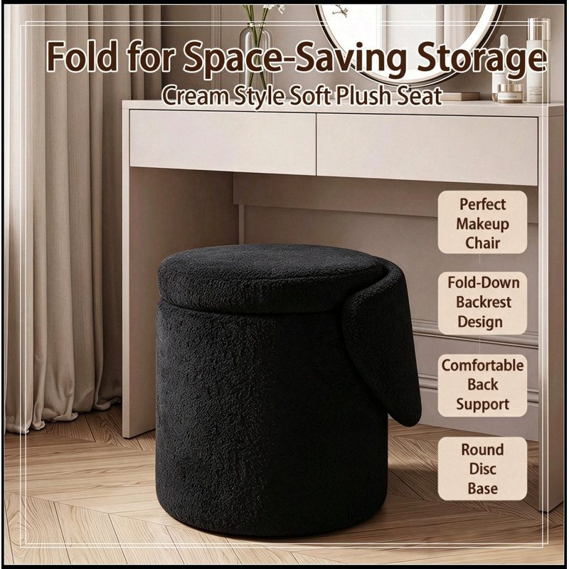 Fauteuil demi-tonneau avec rangement à plateau rabattable, Black