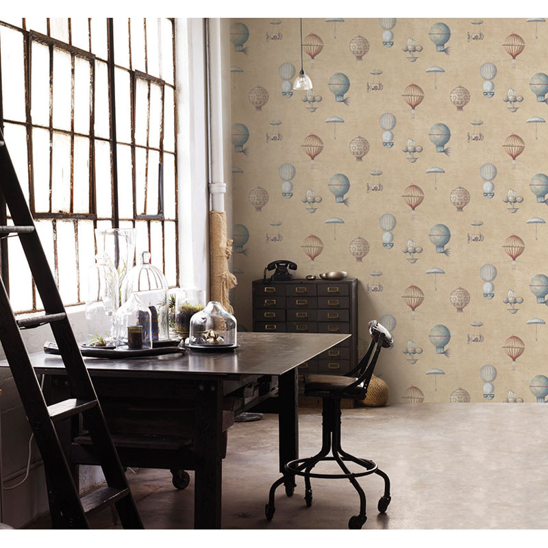 Steampunk Balloons 10m x 53cm Roll, Beige