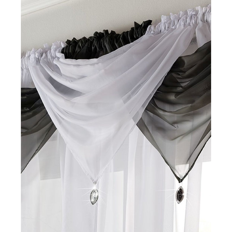 Avery Solid Colour Pointed Window Pelmet, White