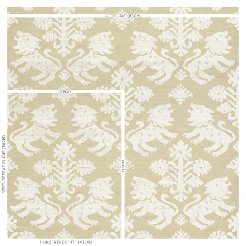 Regalia Sisal Wallpaper, Ivory On Natural