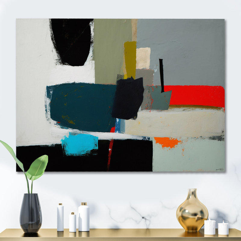 «Touched By Orange II», art mural abstrait sur toile, H 34 po x l 44 po x P 1,5 po, Toile tendue