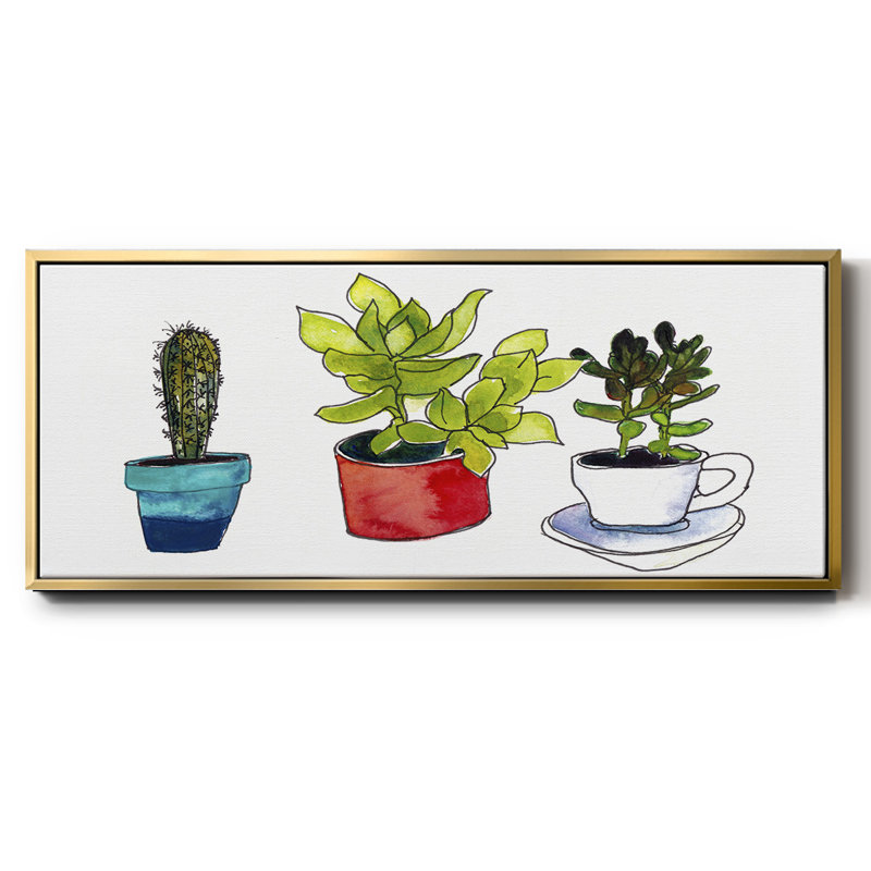 Vibrant Succulents II - toile encadrée, H 20 po x l 50 po