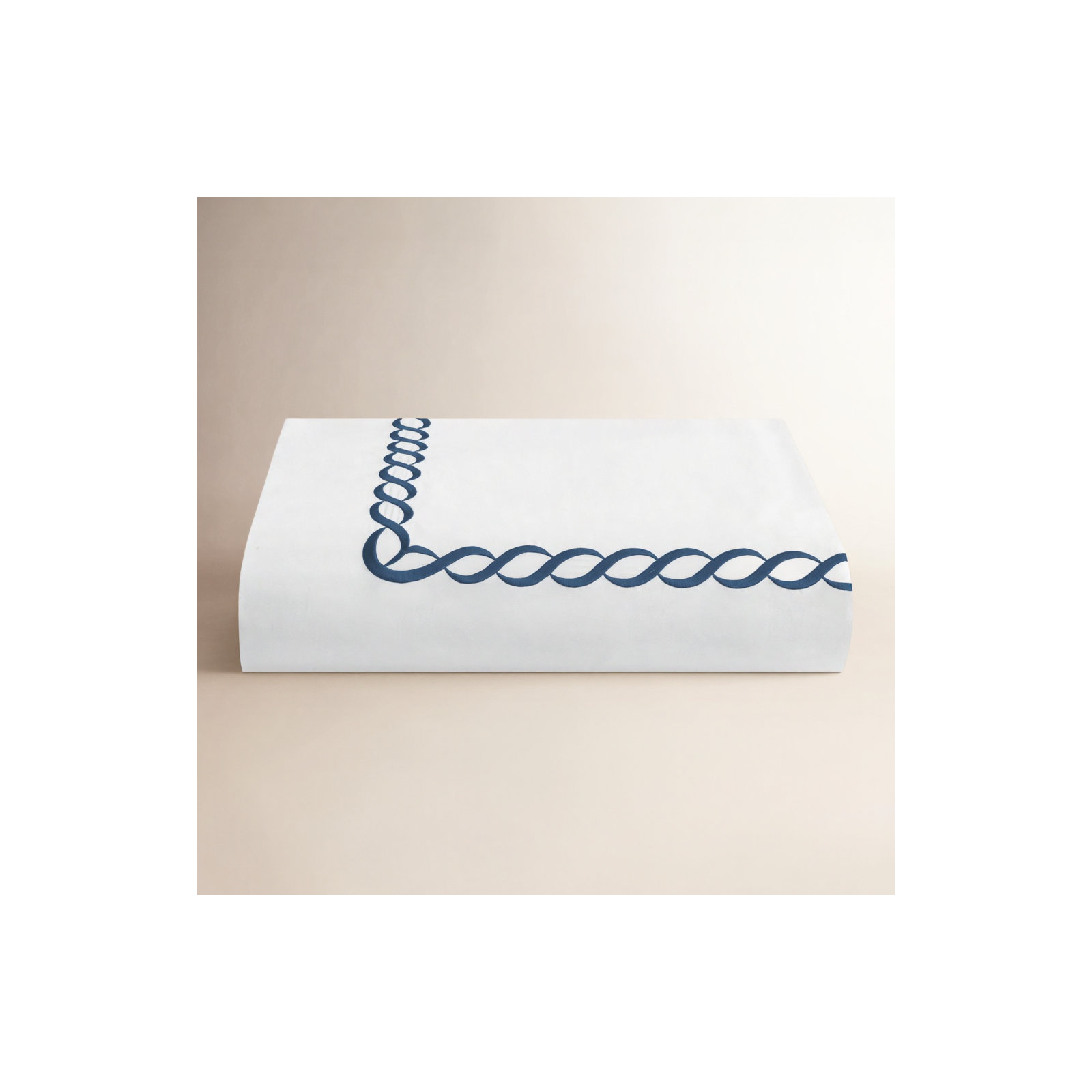 Lily Cotton Blend Percale Duvet Cover, King Duvet Cover, Navy