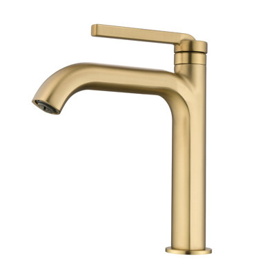 Robinet de lavabo pour salle de bain à poignée simple en laiton massif 9 "H