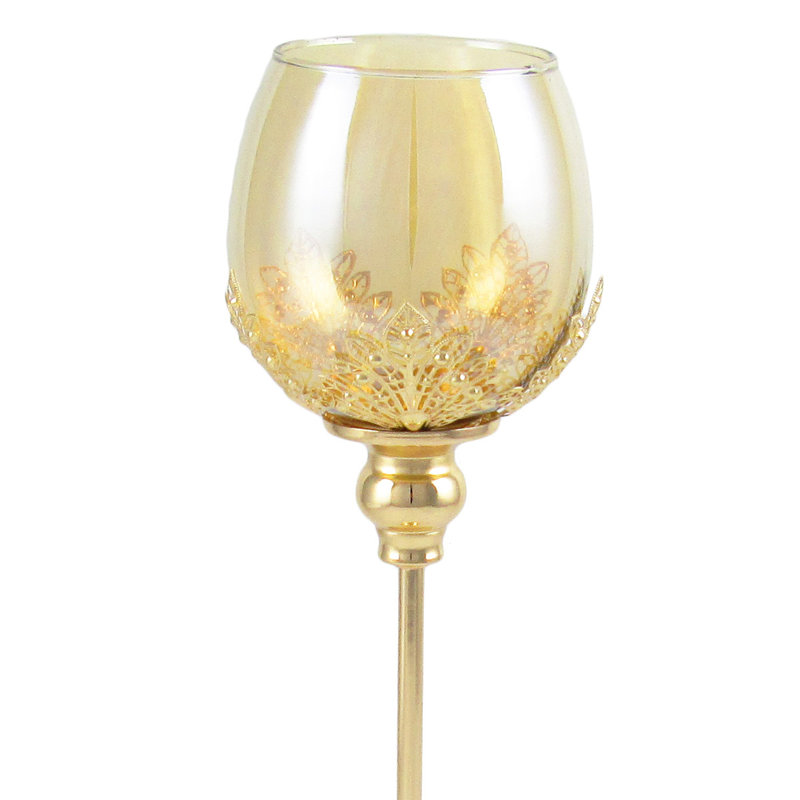 Porte-bougie en verre, H 19,5 po x l 5 po x P 5 po