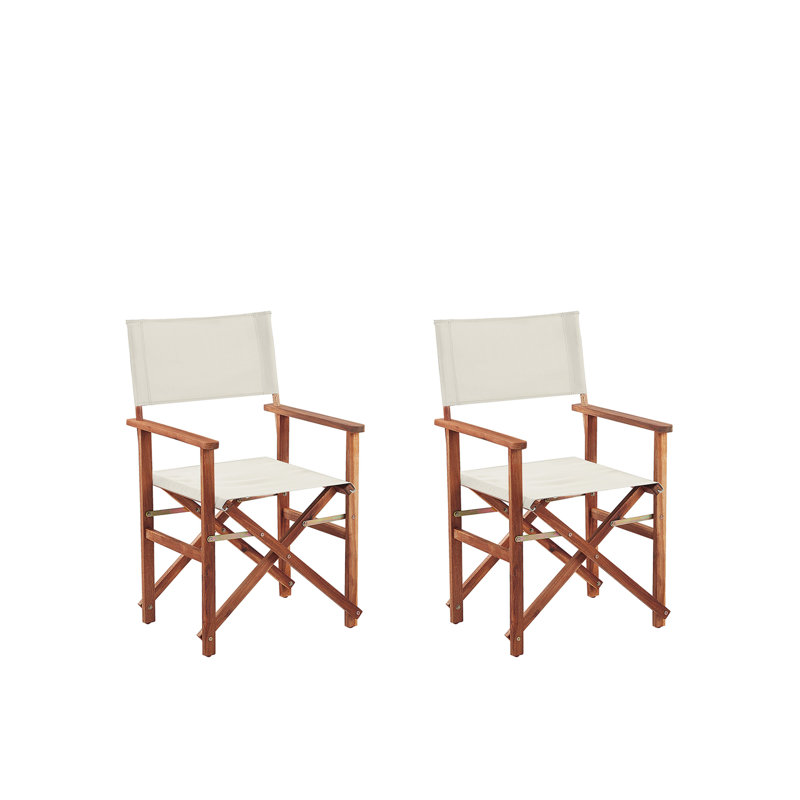 Freeburg Patio Dining Armchair with Cushion, White, Dark Wood