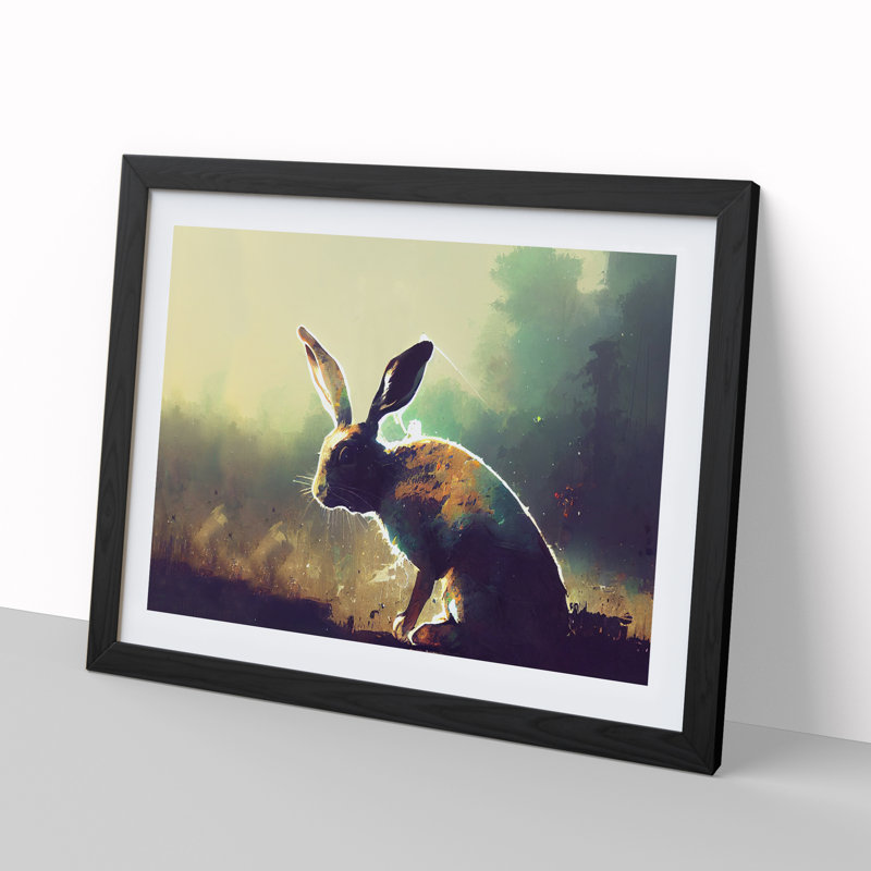 Hare Vol.3 Abstract - Single Picture Frame Print, Black Framed, 46cm H x 64cm W x 2cm D