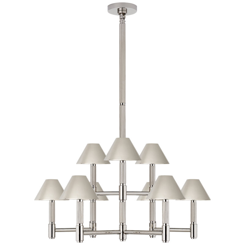 Ralph Lauren Barrett 9 Light Chandelier, Polished Nickel