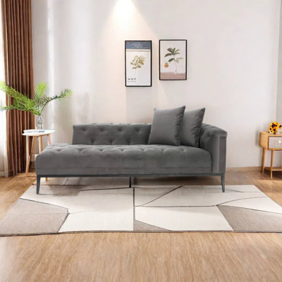 Fabric Chaise Longue with Solid Frame