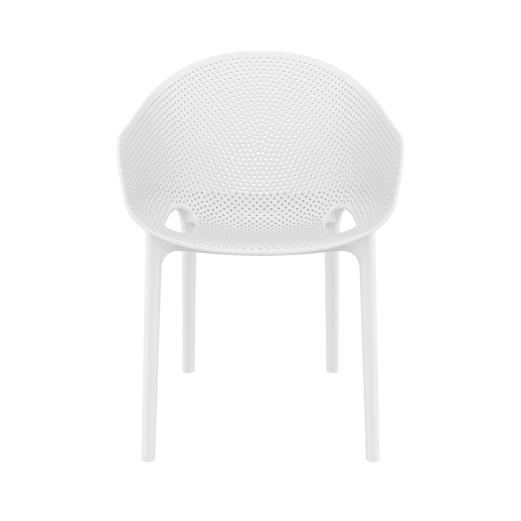 Farrah Stacking Patio Dining Armchair, White