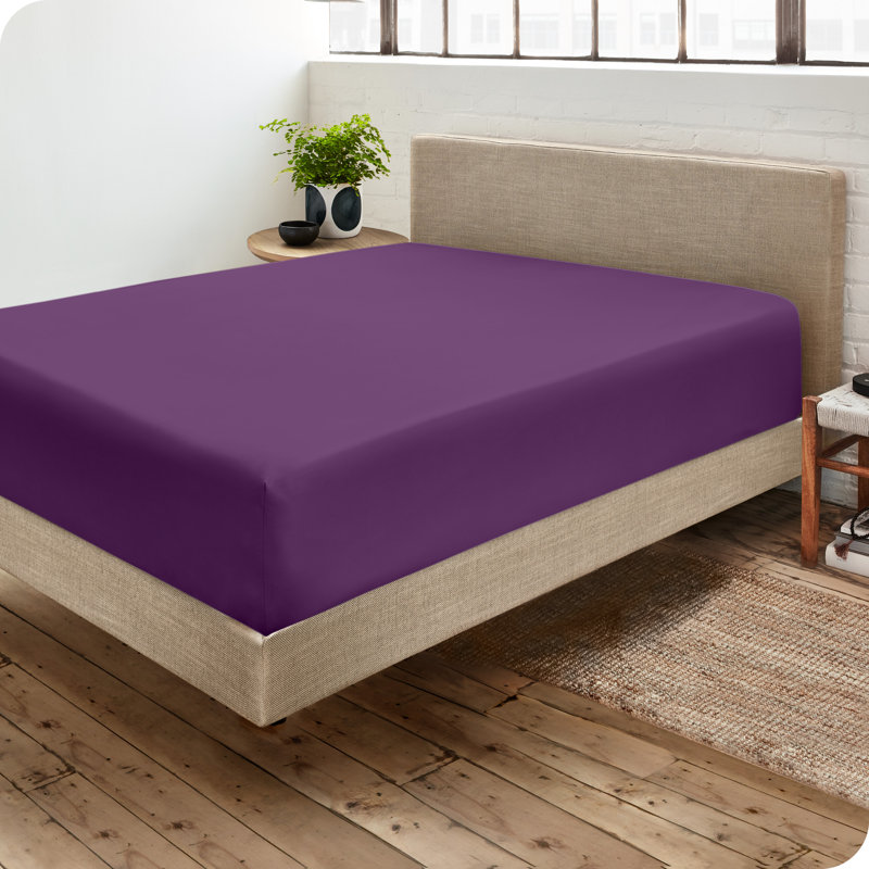 Drap-housse en microfibre, Drap-housse pour lit simple TG, Prune