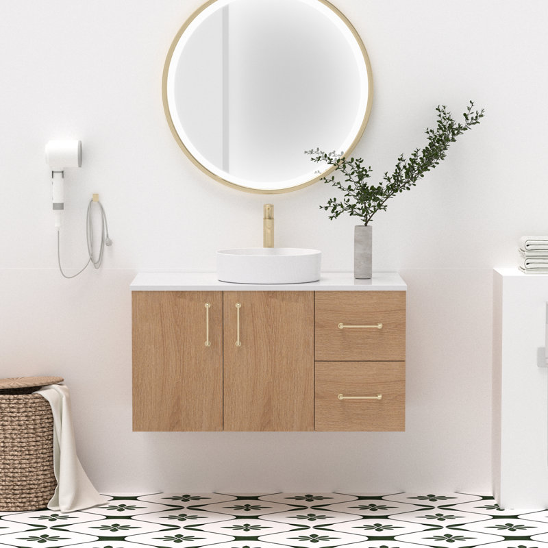 36" Single Floating Bathroom Vanity With Sink Combo