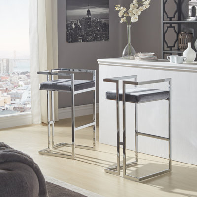 Aileene Upholstered Counter Stool with Metal Frame