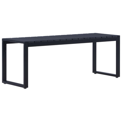 vidaXL Garden Bench Black PS board wide Durable Garden Bench by VidaXL
