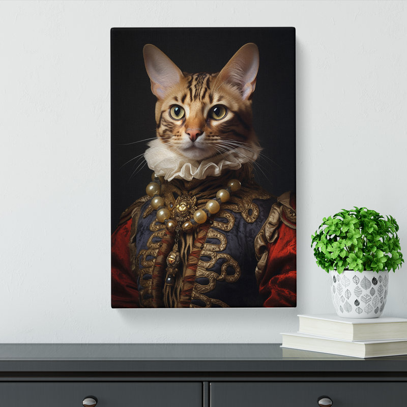 Bengal Cat Rococo No.2 - No Frame Print, 60cm H x 40cm W x 3cm D