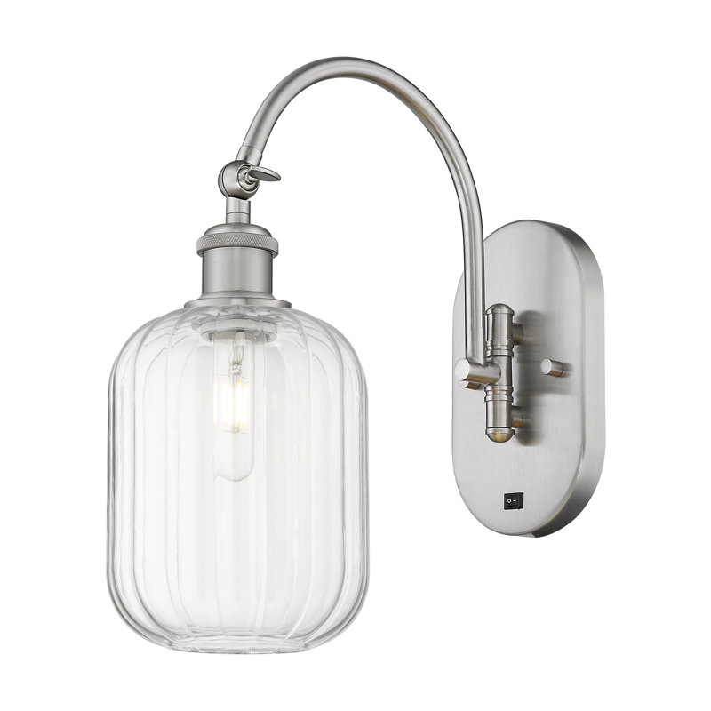 Cylindre Preston - 1 lumière - abat-jour cylindrique transparent Preston - applique