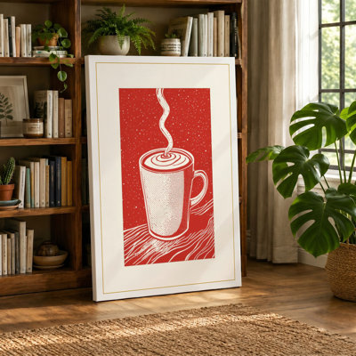 Steaming Cup Graphic Art - Wrapped Canvas