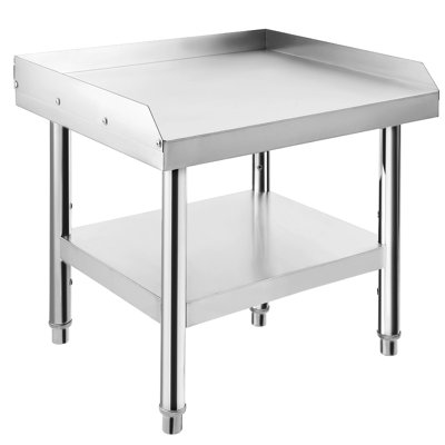 24x24 inch Stainless Steel Equipment Grill Stand Table with Adjustable Storage Undershelf, Stand Grill Table