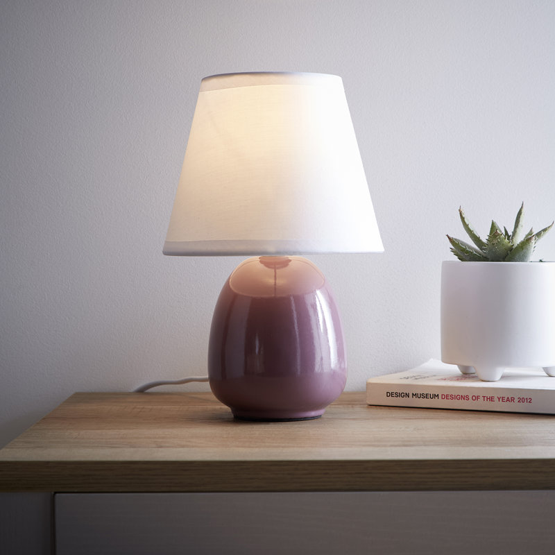 Burniece Ceramic Table Lamp, Purple