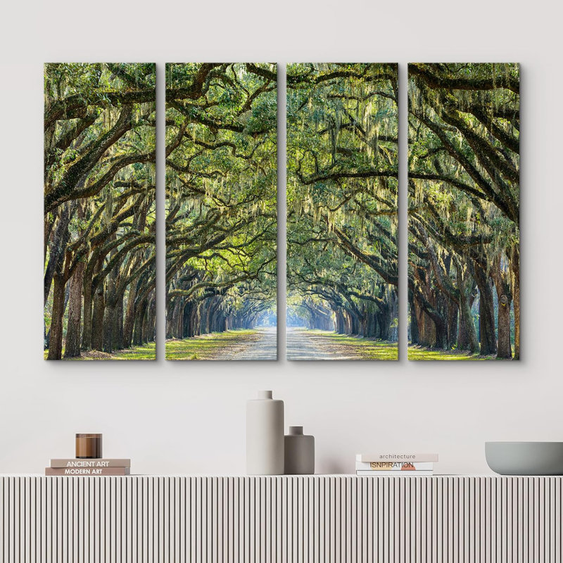 «Nature Landscape Plantation Trees Forest Landscape on Canvas», reproduction de 4 pièces