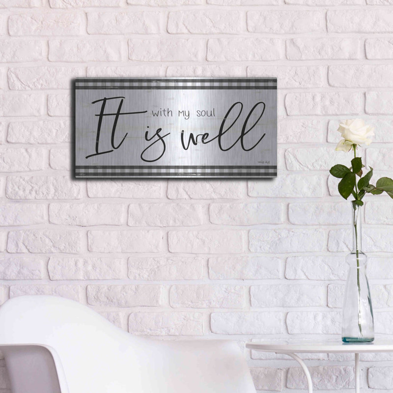 «It is Well Plaid» par Cindy Jacobs, art mural en métal, 24 po x 12 po