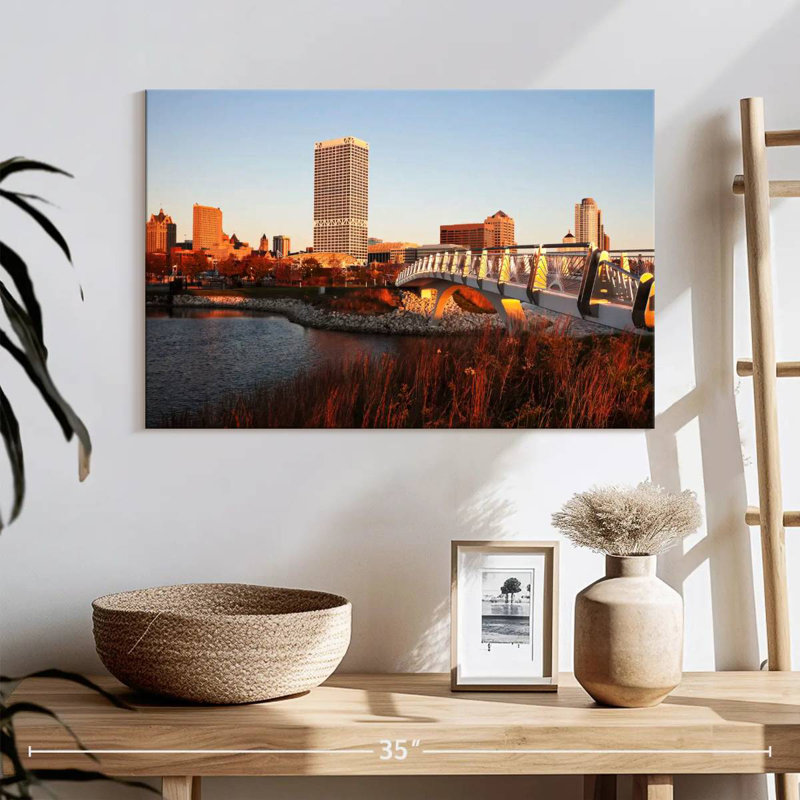 Sirci Milwaukee, coucher de soleil d'automne, H 16 po x l 24 po