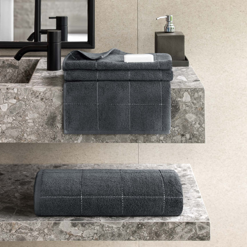 100% Cotton Midweight Hand Towel, Anthracite