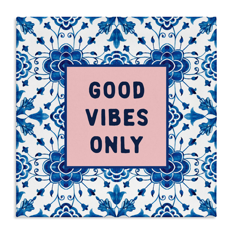 Toile bohème Good Vibes Only, design par lettré et doublé, H 17 po x l 17 po