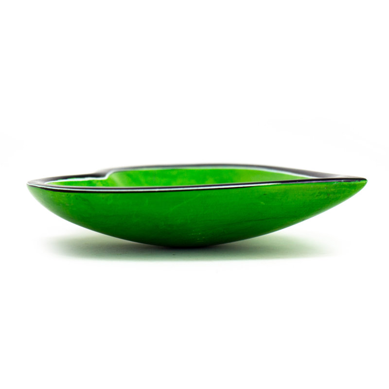Petits bols en forme de cœur en pierre de savon avec motifs, ensemble de 3, vert