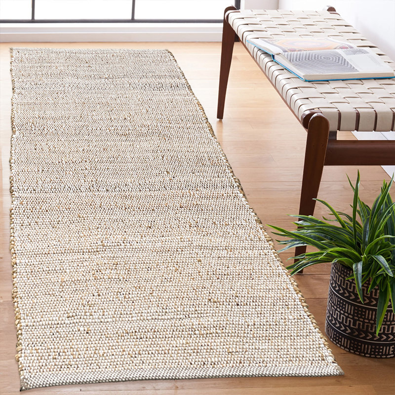 Aleksei Jute Area Rug, Runner 2' x 5', Ivory