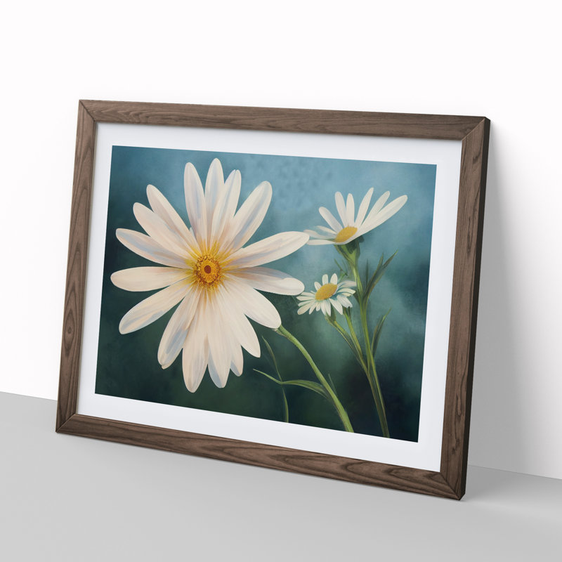 Extraordinary Daisy Flowers - Framed Print, 34cm H x 46cm W x 2cm D, Walnut Framed