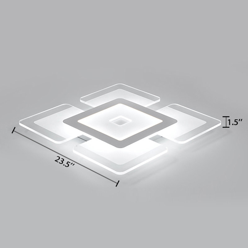 Plafonnier encastré à 1 lumière Andria, H 0,5 po x l 23,5 po x P 23,5 po