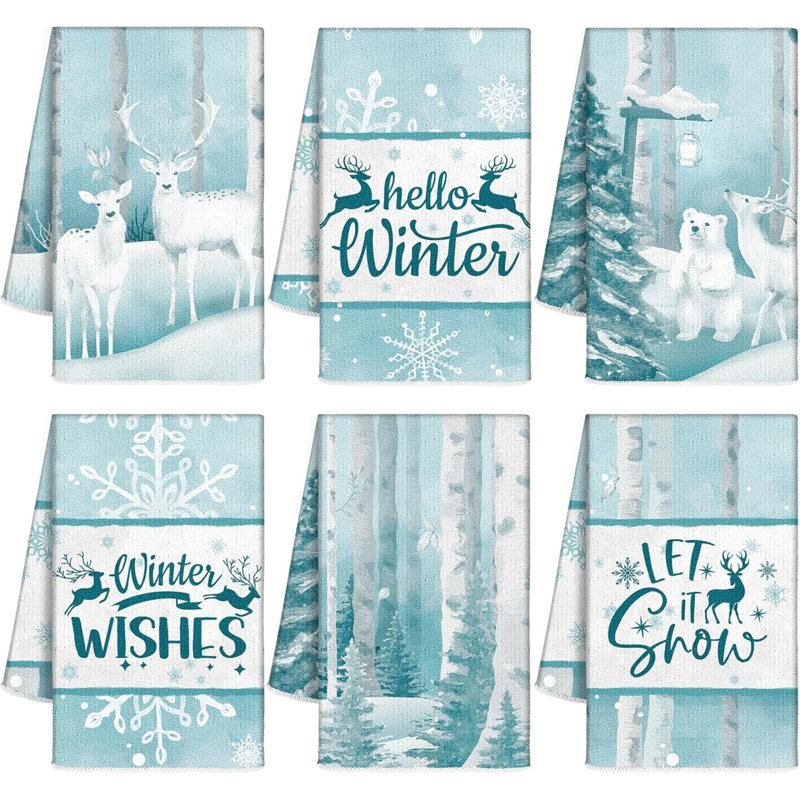 6 pièces essuie-tout Hello Winter