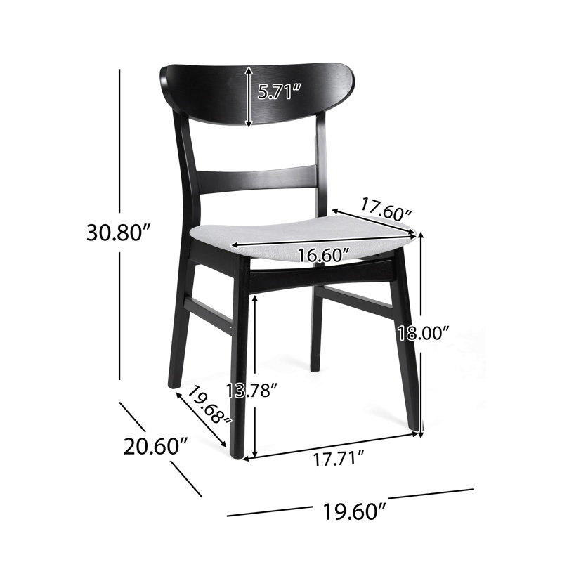 Dining Chair (Set Of 2), Gray, Black