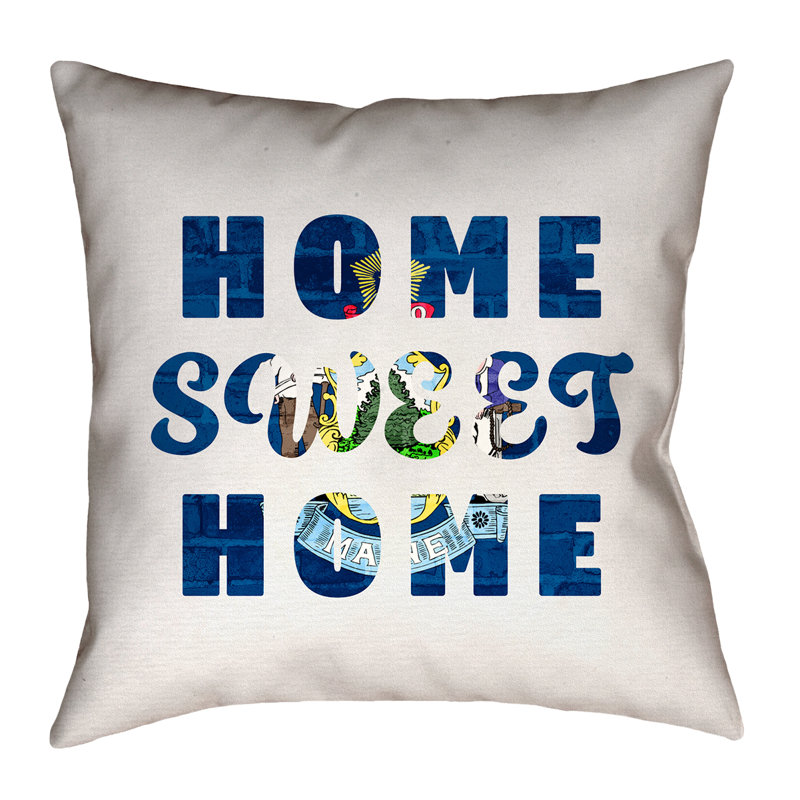 Coussin de la maison de Sweet Maine Katelyn Smith, Polyester filé/recto verso - utilisation intérie, 16 po x 16 po