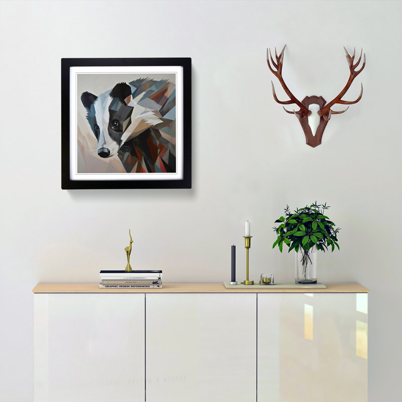 Single Picture Frame Print on Wood, Black