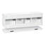Meuble-lavabo mural 48 po, meuble-lavabo flottant en MDF avec 3 tiroirs et tablette inférieure ouverte, meuble-lavabo peint en blanc avec design sans poignée, comptoir en composite