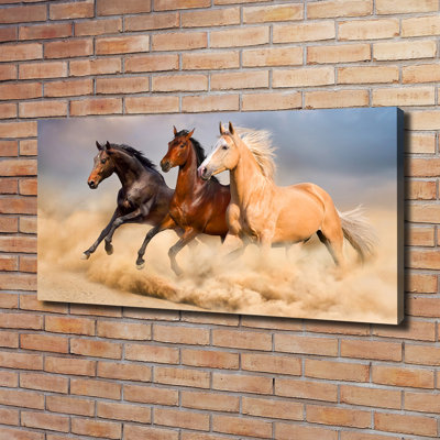 Horses In A Gallop - Wrapped Canvas Print