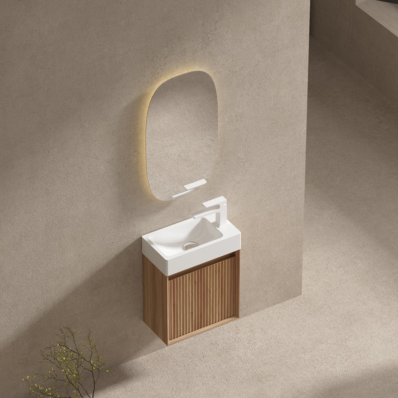 Petit meuble-lavabo mural 16 po avec lavabo