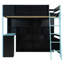 Lit mezzanine en bois avec bureau-1337995514